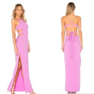Halston Heritage High Neck Tie Back Gown In Cattleya Pink Gown Prom Dress Size 8
